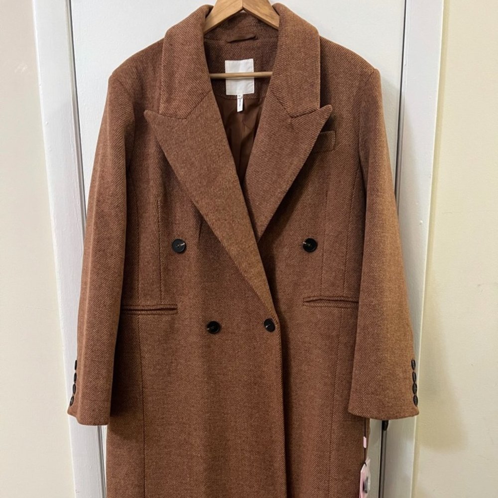 Avec Les Filles Long Coat — XL — Brown — New NWT